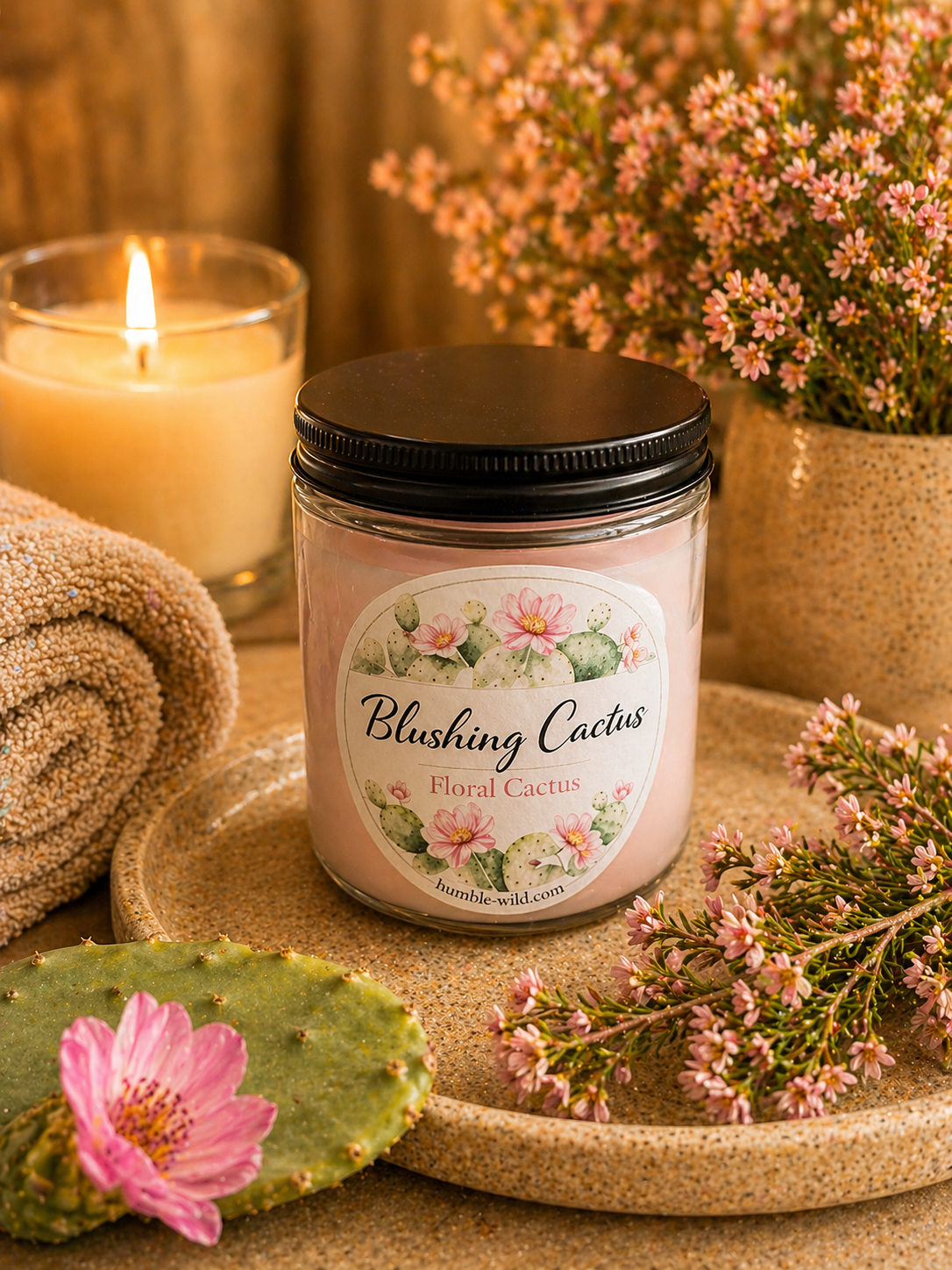 Blushing Cactus Candle